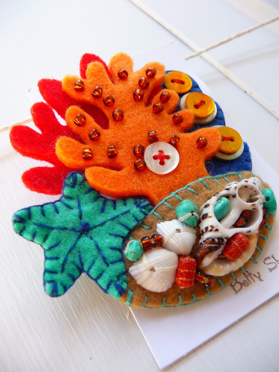 Beside The Seaside Theme Handmade Felt Brooch