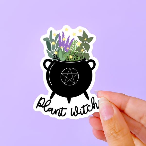 Plant Witch, Vegan Witch Sticker.