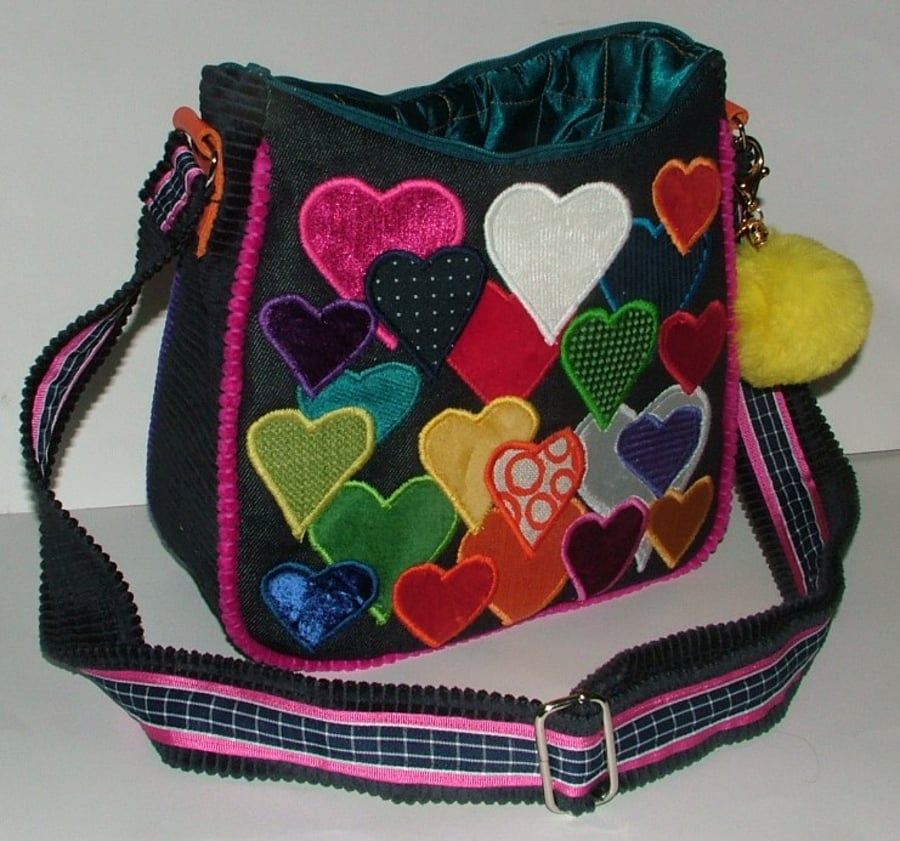 Heart full of love  - Multi coloured heart handbag