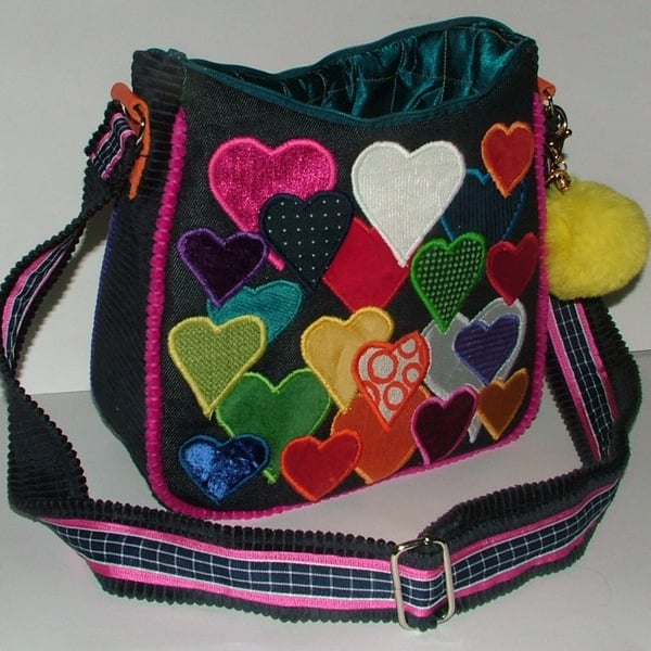 Heart full of love  - Multi coloured heart handbag