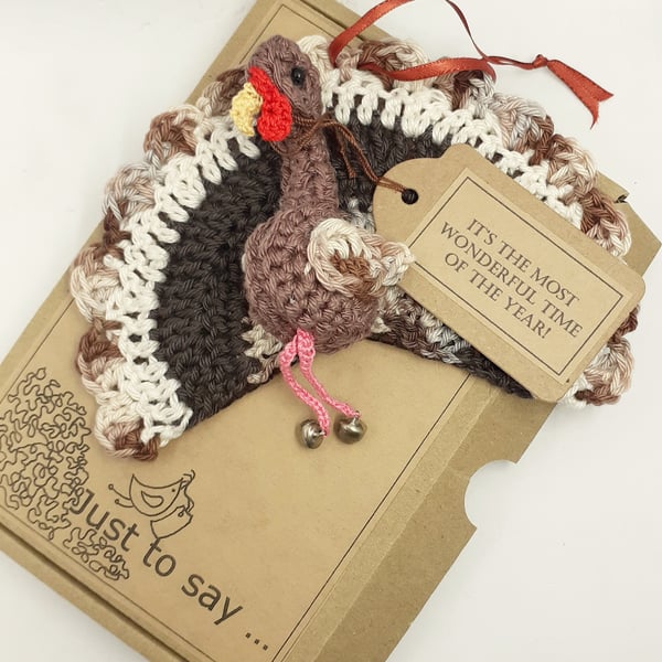 Crochet Turkey Decoration  - Alternative to a Greetings Card 