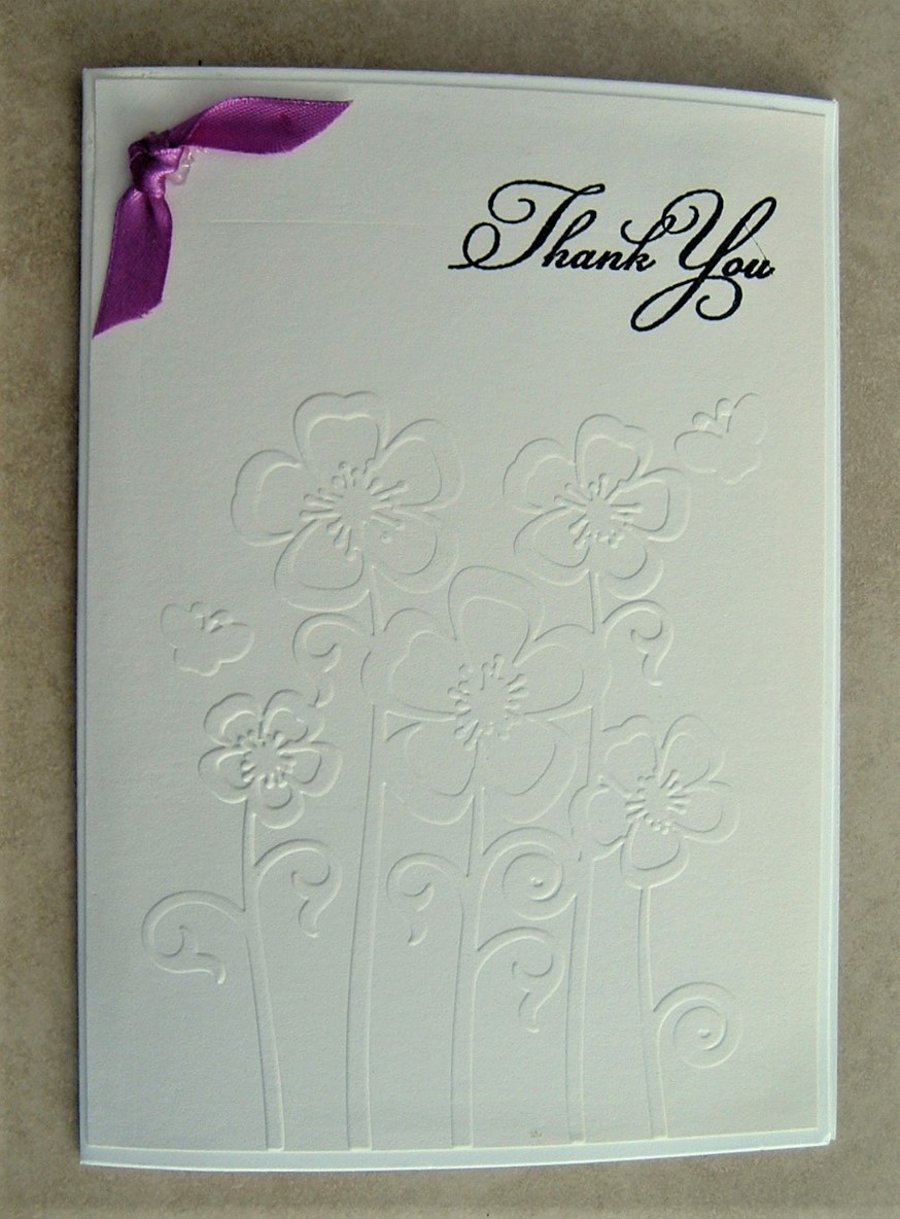 hand crafted Thank you  card ( ref F 317)