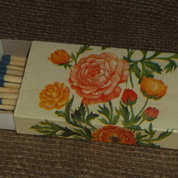 Decorated Matchbox Pretty Floral Napkin Decoupage Candles Kitchen Dining