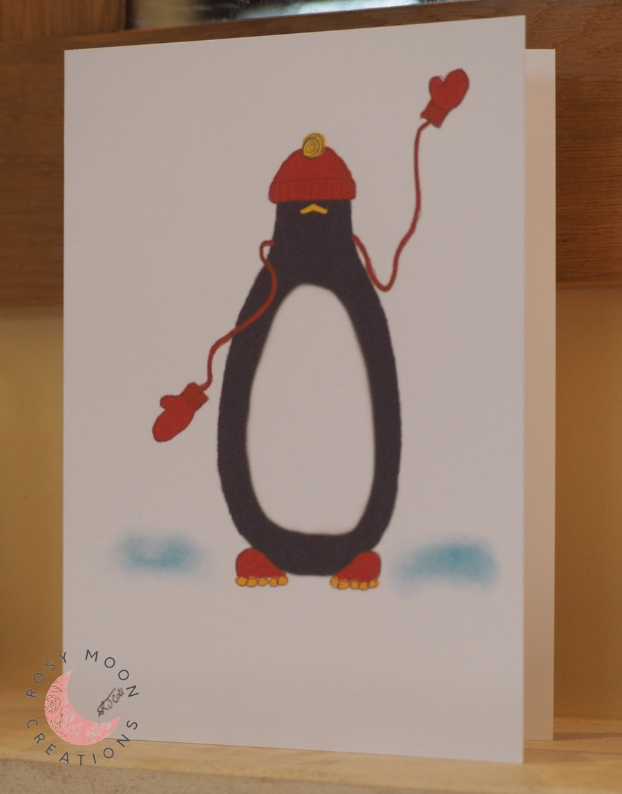 Cosy Penguin, Blank Card