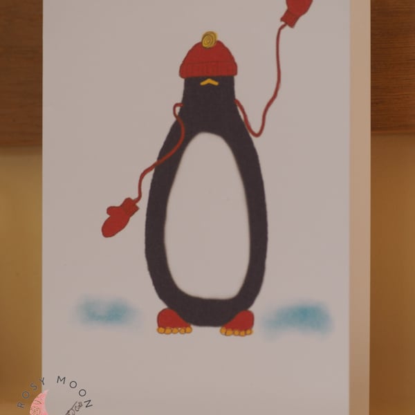 Cosy Penguin, Blank Card