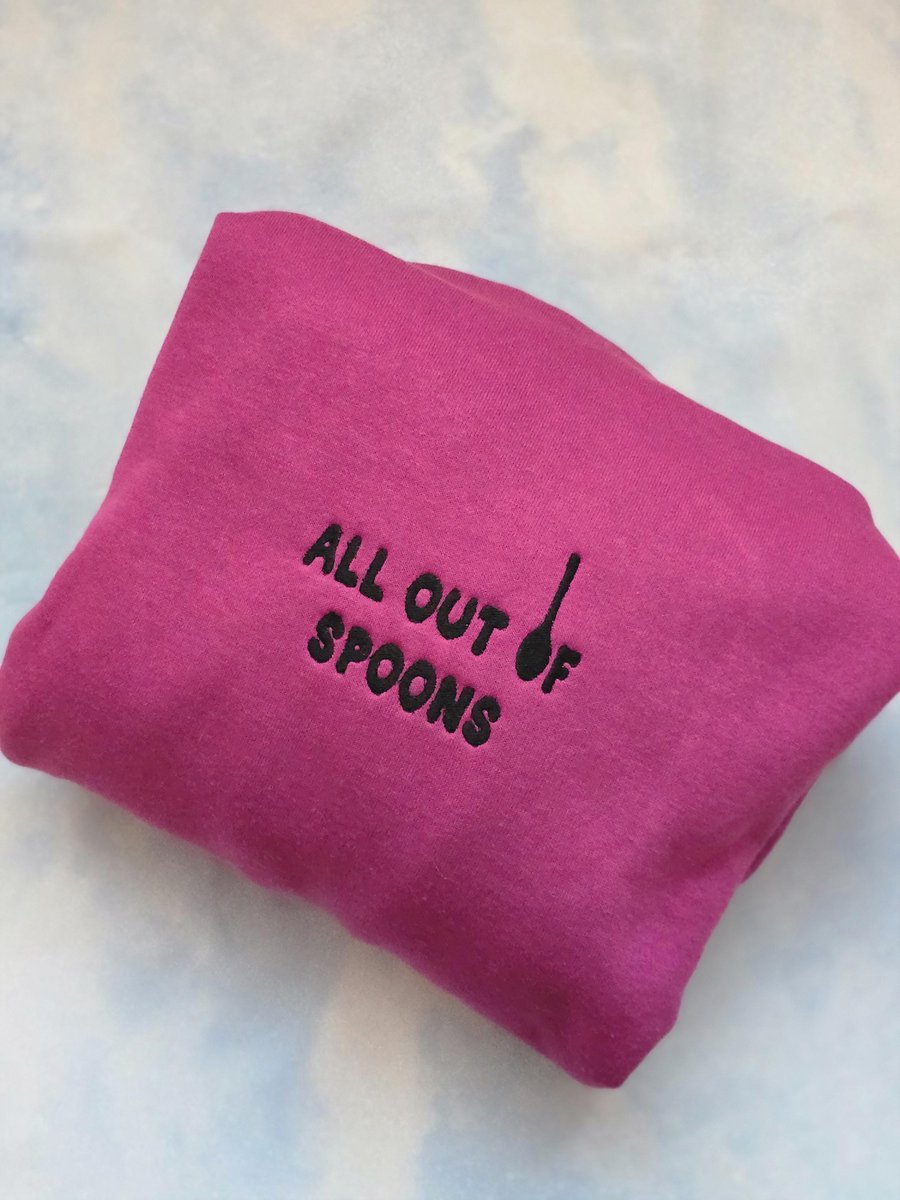 'All Out of Spoons' Embroidered Sweatshirt
