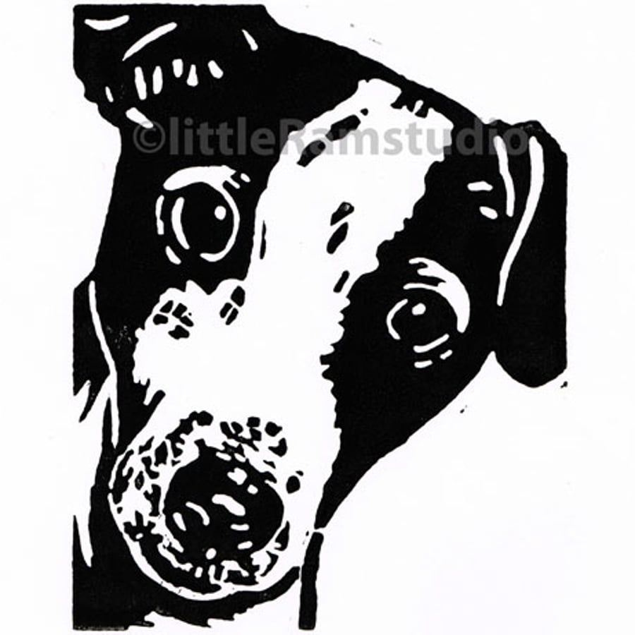 Jack Russell Dog Original Hand Pulled Linocut Folksy