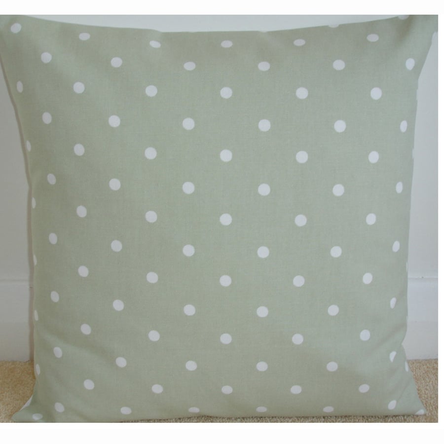 16" Cushion Cover Sage Green Polka Dots 16 inch