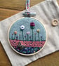 Liberty fabric felt button meadow embroidery hoop - Image 1