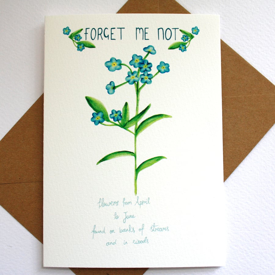 Forget me not- British wild flower card