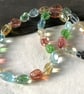 Multicoloured quartz semi precious nugget bead necklace - Image 1