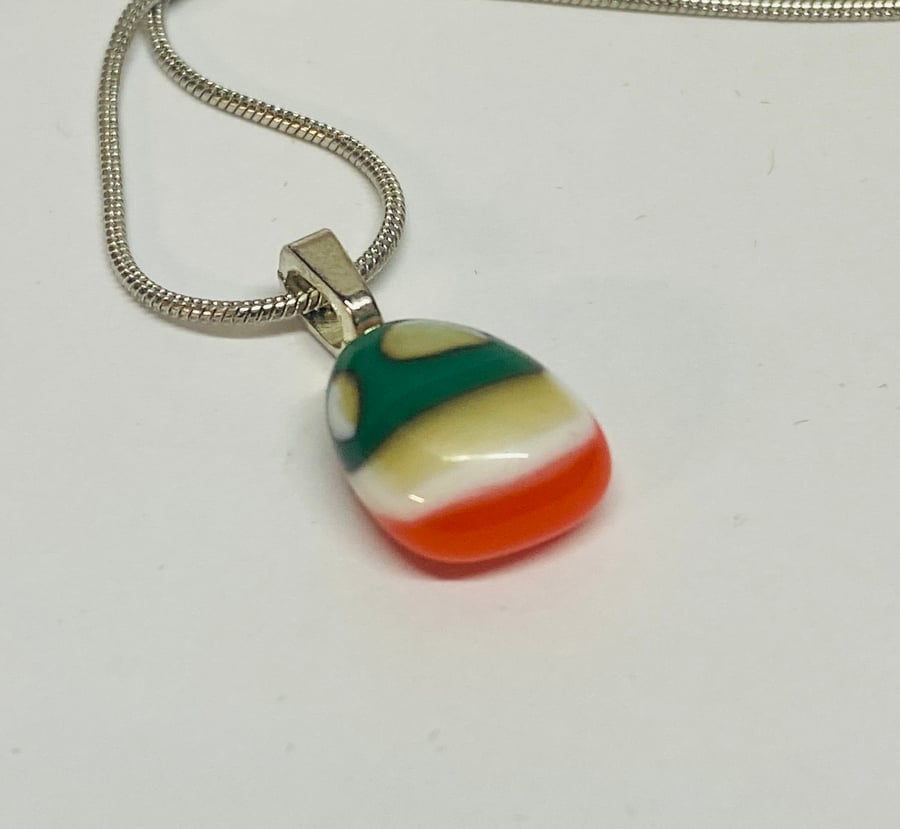 Beautiful Handmade Fused Glass Pendant 