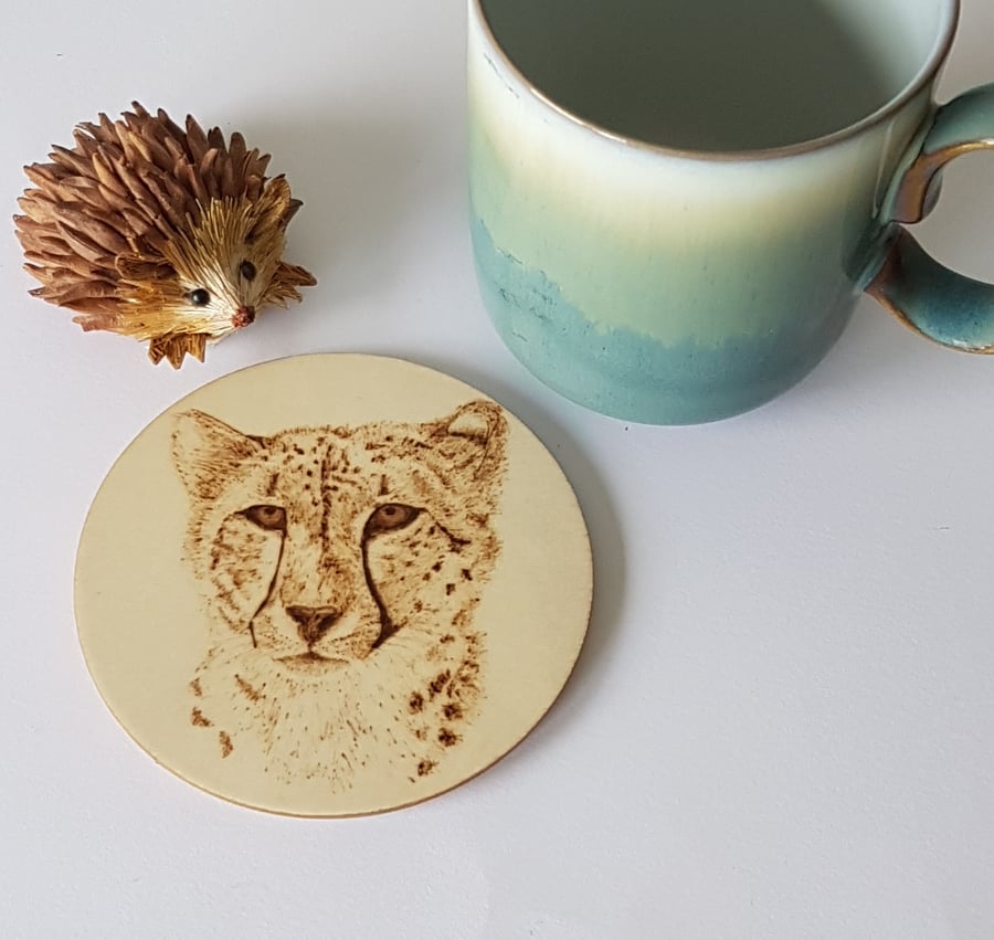 Sale Cheetah wooden coaster 