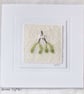 HAND EMBOIDERED MISTLETOE CARD WINTER CHRISTMAS - Image 1