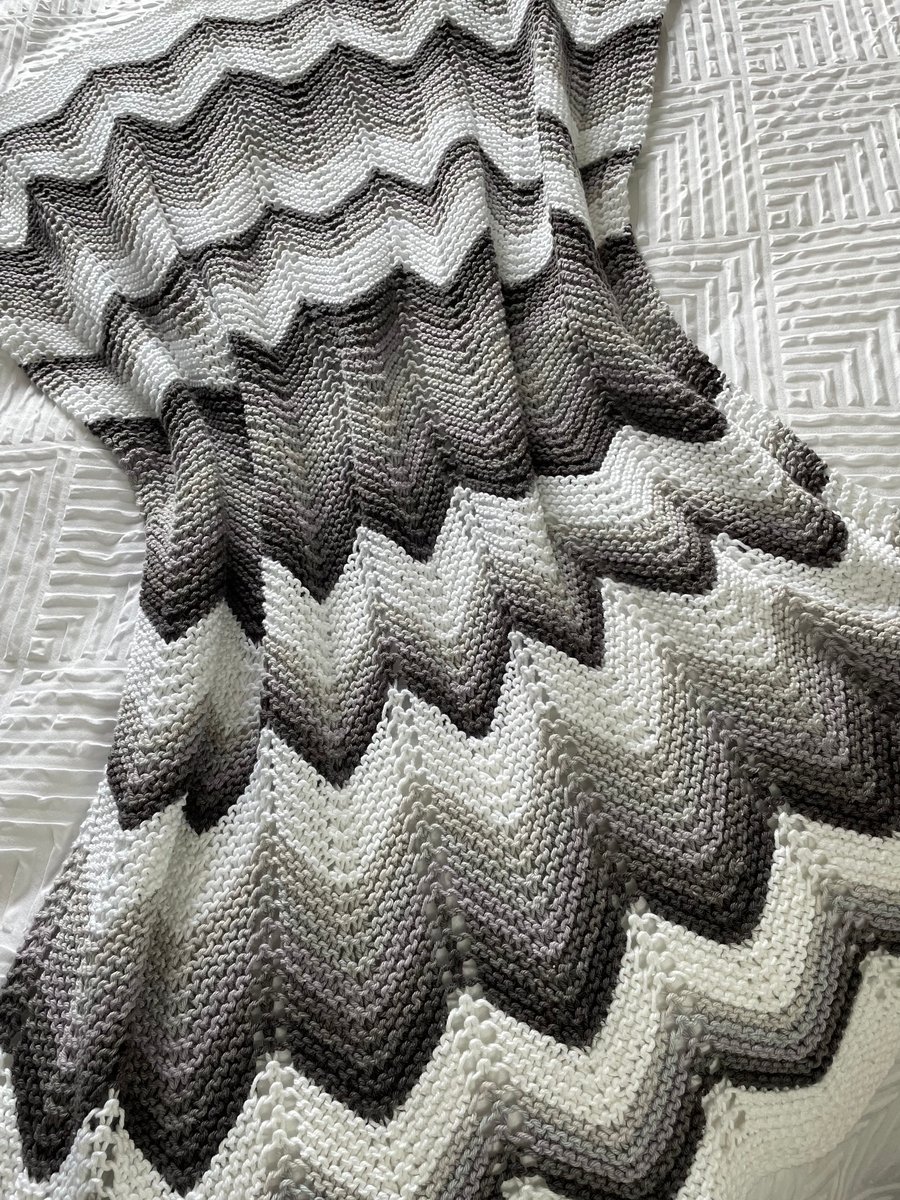 Neutral shades of grey striped baby blanket in 100% cotton 