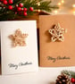 Rustic wicker star Christmas card 3D boho natural ornament woodland craft art - Image 8