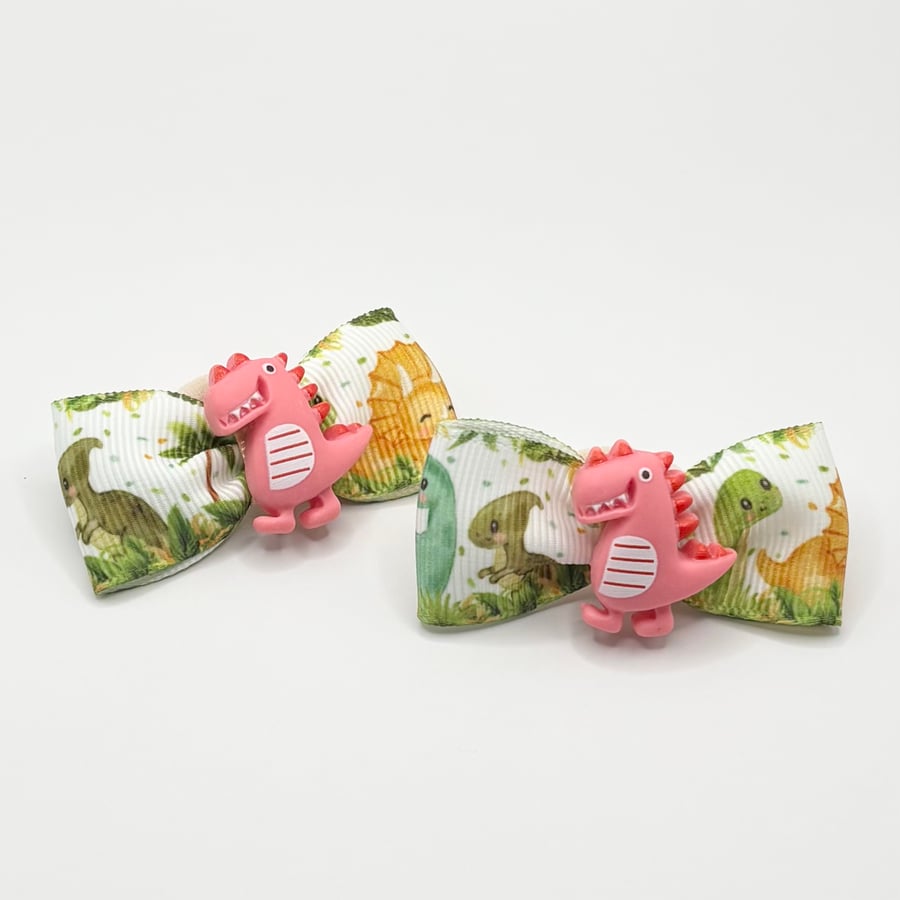Dinosaur Bow Hair Bobbles 