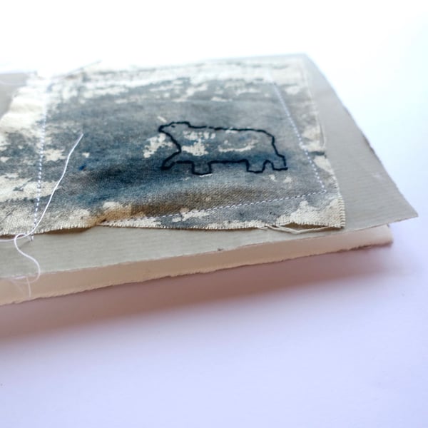 Migration Stitched Bear Card - MADE TO ORDER