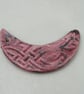 Speckled Rose Celtic Ceramic Crescent Bib Pendant - Image 1
