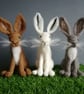 Needle felted hare, Brown, white or grey hare sculpture