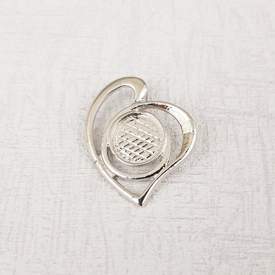 Glue on Pendant Setting, Cabochon Setting, Pendant Mount, Silver Plated 8