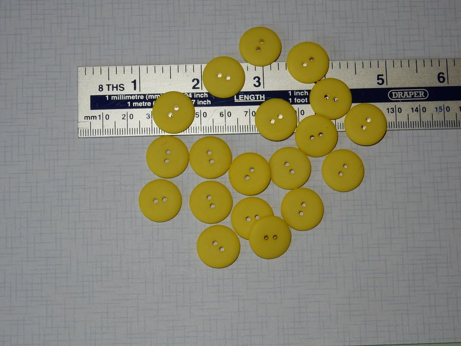 Matte yellow buttons 17mm