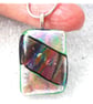 Lilac Green 256 Dichroic Glass Pendant silver plated chain - Image 3
