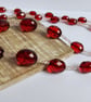 Garnet Glow Faceted Acrylic Beaded Necklace - Image 5