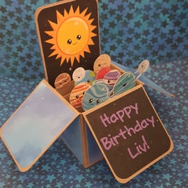 Space Birthday Box Card