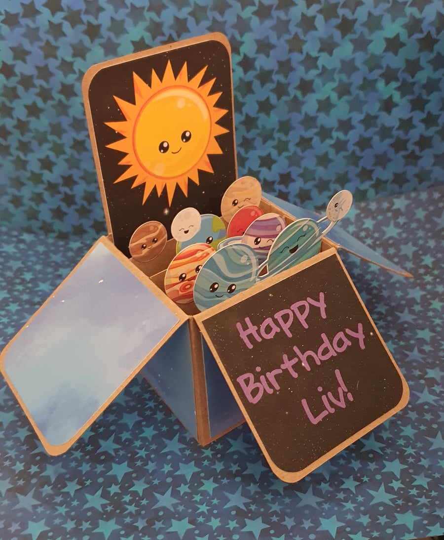 Space Birthday Box Card
