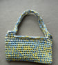 Lemon and blue crochet shoulder bag - Image 2
