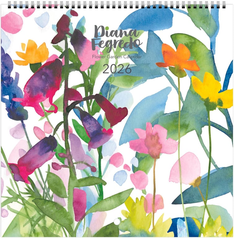 Diana Fegredo Flower Garden 2026 Wall Calendar 