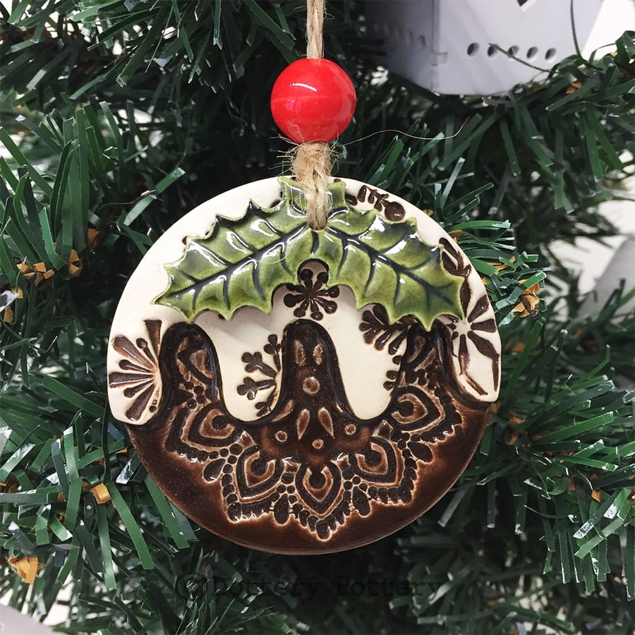 Ceramic Christmas pudding decoration Xmas decoration Xmas pud 
