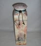 CERAMIC  POTTERY JAR  OR URN WITH LID  30 CMS HIGH - Image 1