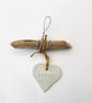 Handmade Driftwood, Loveheart hanger, pottery, gift idea, birthday, clay,  - Image 2