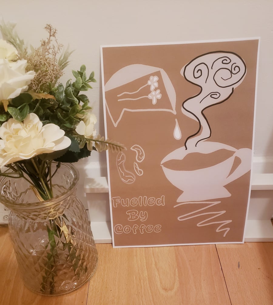 Fuelled by Coffee Original Art Caffeine Still Life