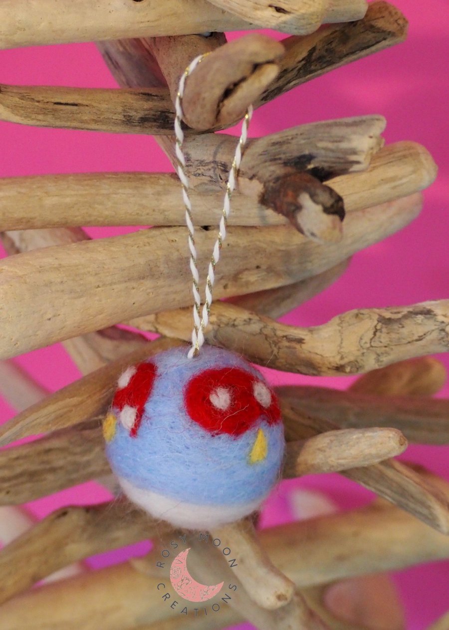Small Toadstool Christmas Bauble 