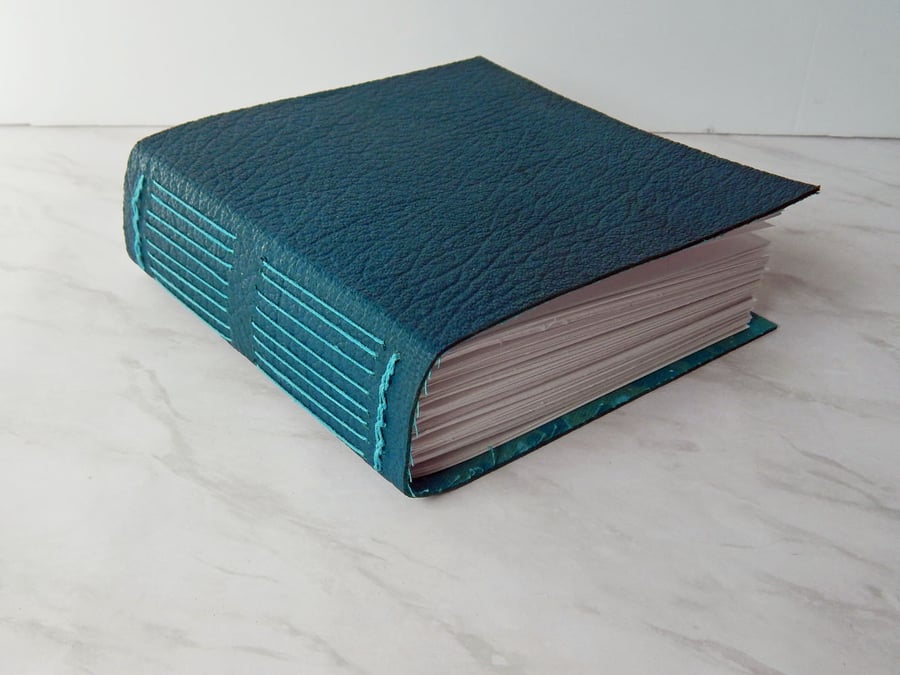 Teal Leather Sketchbook, Journal, Notebook.  Gifts for Artists, For Crafters