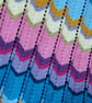Vibrant Hand-Knitted Chevron Blanket, Cosy Sofa Throw, Colourful Home Decor Gift - Image 6