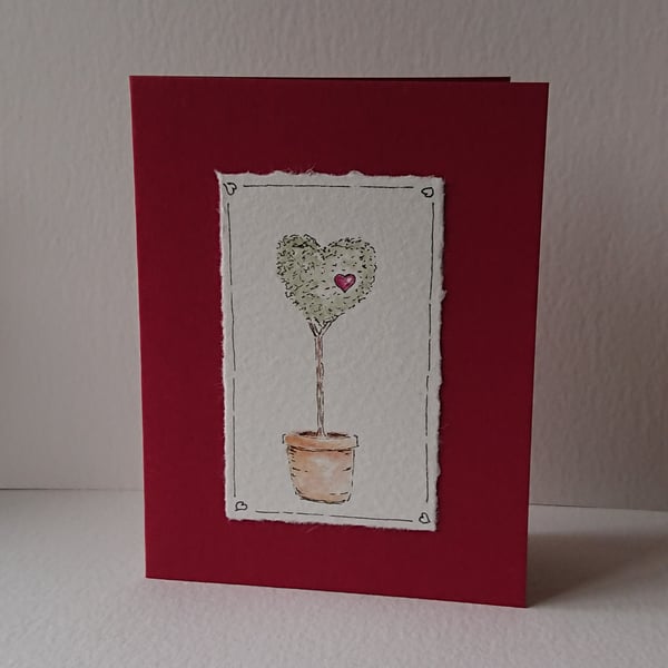 Card - topiary heart - Valentine's Day, anniversary, engagement, wedding 
