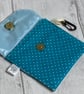 Dog treat bag with small carabiner clip. Turquoise spots - Image 2