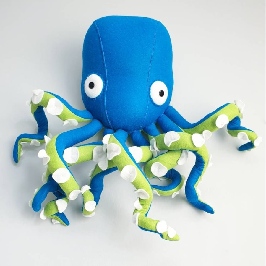 OCTOPUS - Felt Faux Taxidermy - Wall Mounted Animal Head