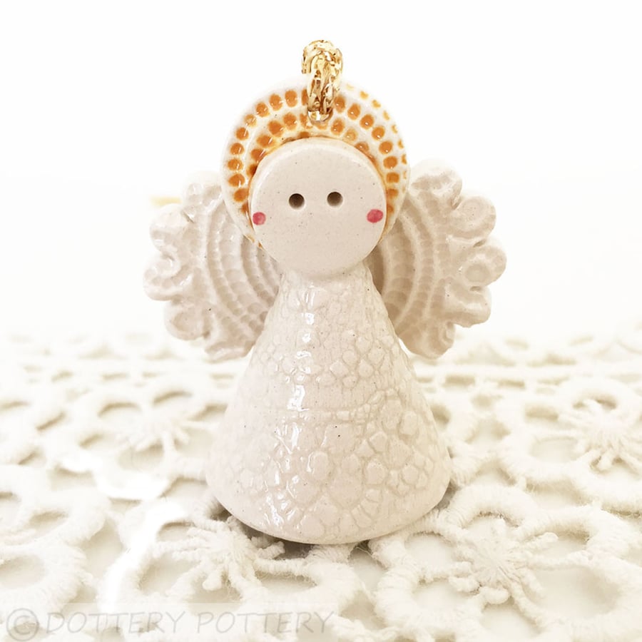 Teeny little angel decoration Guardian angel memorial gift ceramic angel