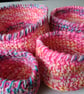 SOLD Crochet Nesting Baskets (Pretty Pinks) - set of 4, so practical