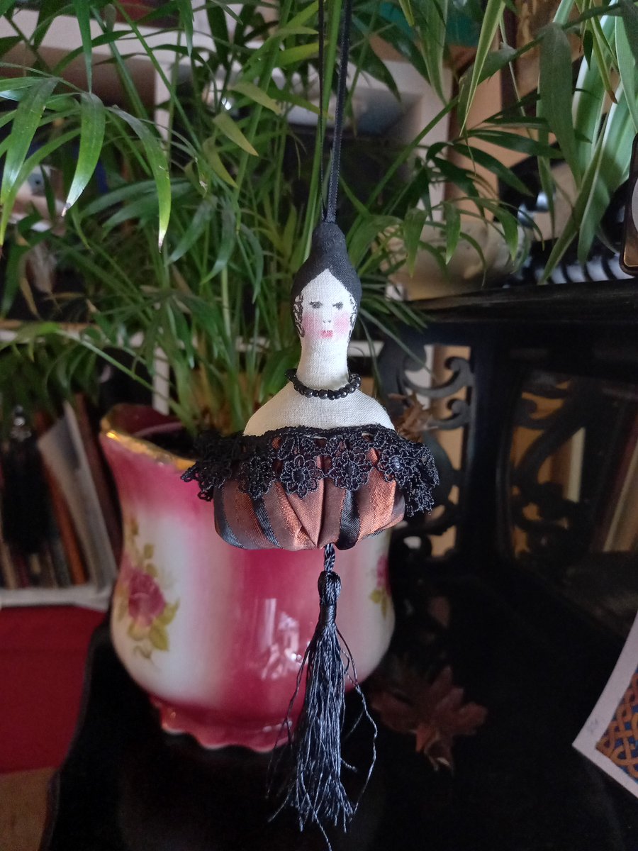 Unusual 'Lucinda' Victorian rag doll hanging lavender bag
