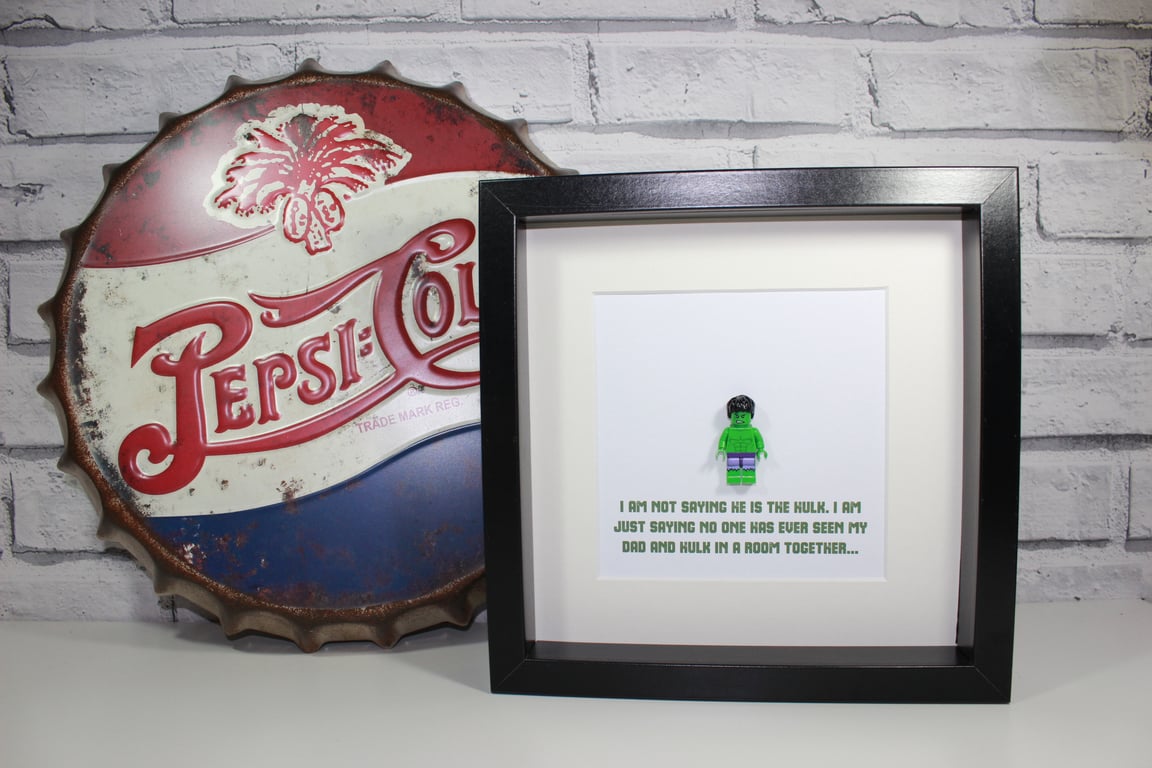 THE HULK - Father's Day special - I'm not saying - Dad - Daddy - Framed Lego min