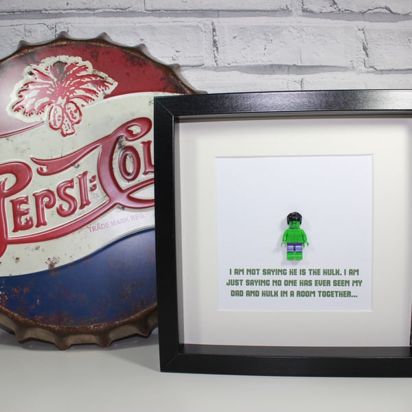 THE HULK - Father's Day special - I'm not saying - Dad - Daddy - Framed Lego min