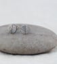 Recycled Silver Leaf Pattern Circle Stud Earrings  - Image 8