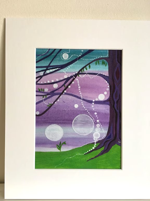 Ribbons of Light. Mounted print from my original painting.