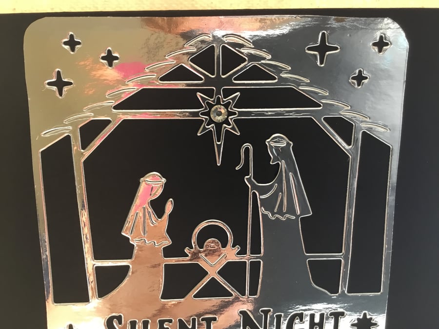 Silent night Christmas card, CC596